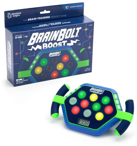 Learning Resources BrainBolt Boost, ab 5 Jahren, Gedächtnisspiel für Kinder, tragbares Memoryspiel mit 3 Modi & LED-Tasten, Lernspiel für Reisen & Konzentration, 1 Spieler