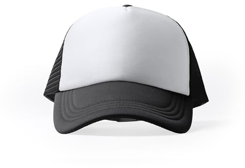 KINKIES Vadderad frontpanel keps och nät baksida - cool unisex visir, andningsbar med justerbar stängning, svart, one size