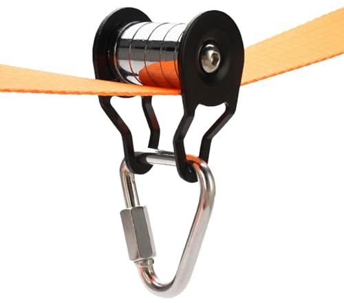 Seilrutsche-Set für – Gleitende Slackline-Umlenkrolle aus Stahl, Seilrutsche für große Höhen, Hochbelastungs-Umlenkrolle mit 5 Rollen, multifunktionales Trainingsgerät für