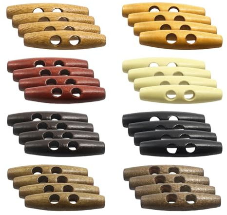 TYFGRT Boutons en Bois 32 Pièces, Boutons De Cardigan, Boutons De Manteau, Boutons De Vêtements De Remplacement, Boutons De Couture, Accessoires De Couture Et De Bricolage