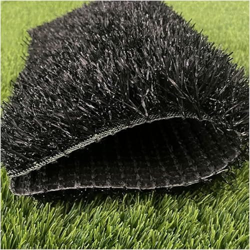 Gazon artificiel pour aires de jeux et décoration de jardin, tapis en gazon synthétique pour pelouse, paysage et terrasse, idéal pour les mariages (noir, 100 x 200 cm)