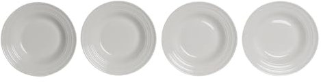 PLATO SET 4 PORCELANA 20X20X3 HONDO BLANCO