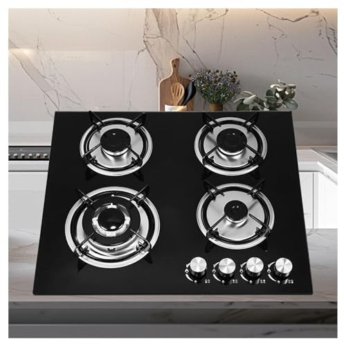 YSMSMZJK Placa Gas 4 Fuegos con Protección Automática contra Llamas Cocina De Gas Butano Gas Natural Y Gas Propano encimera Gas butano