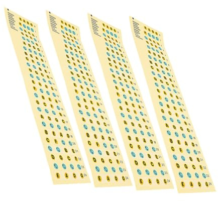 UPKOCH 4 Stück Bass Griffbrettaufkleber Selbstklebend Rückstandsfrei Entfernbar für Anfänger zum Üben Bass und Gitarrengriffbrett