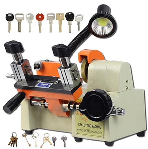 Key Duplicating and Cutting Machine with LED Light for Precise Door and Car Lock Key Copying, Essential Locksmith Tool