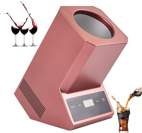 Enfriador De Vino Eléctrico Portátil, Enfriador De Vino Individual De Acero Inoxidable, Enfriador De Botellas De Vino De 750 Ml, Frío 24 H, para Vino Tinto Y Blanco De 9,5 Cm De Diámetro
