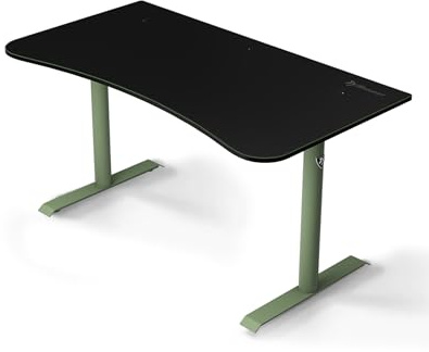 Arozzi Arena Bureau Gamer Medium Vert Forêt | 140x76 cm, tapis de souris microfibre, gestion des câbles, pieds en acier robustes, pour petits espaces