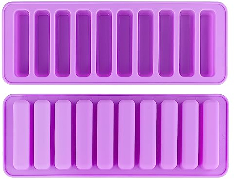 2 Pezzi stampi in silicone per barretta di cioccolato, stampo barrette cereali, stampo silicone rettangolare, 10 cavità, per pane, torta, barretta di cioccolato, barrette di granolo, biscotti