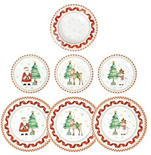 Brandani “Racconti” Servizio Tavola 18 pezzi in Porcellana – Piatti piani/fondi/frutta Ø 27/22,5/19 – Forno, microonde, lavastoviglie.