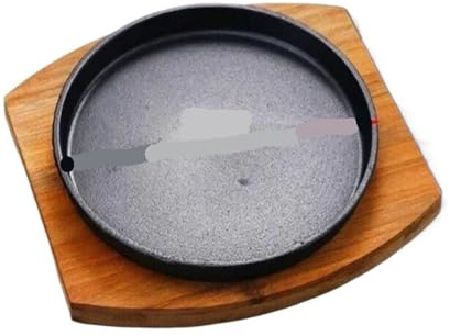XIUsheUA Placa de hierro para filetes Plato redondo de hierro for el hogar, plato for barbacoa coreana, for filete frito, for parrilla Teppanyaki fundido antiadherente(20x H2cm)