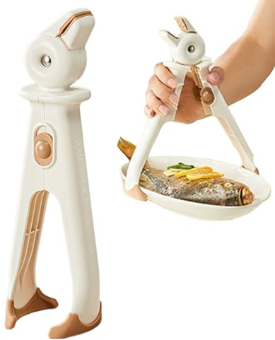 Pinza per piastra antiscottatura – Pinzas termica antiscivolo, in acciaio inossidabile, Pinze da cucina sicure, Strumento con impugnatura ergonomica, Accessorio da cucina durevole | Ideale per la