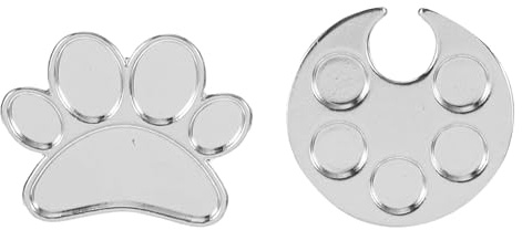 BIUDECO 2Pcs Nail Art Ring Palette Tray for DIY Nail Art at Home Use Silver Alloy Color Mixing and Blending Tool with Unique Ring Design and Paint