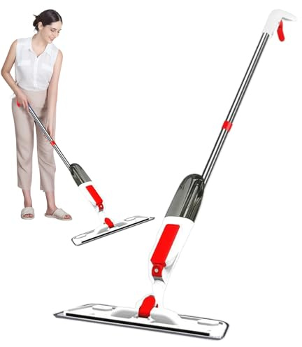 Trapeadores en aerosol para limpieza de pisos - Limpiador de pisos en seco y húmedo | Fregona giratoria lavable, tanque de agua recargable para el hogar, dormitorio, baño, garaje, apartamento