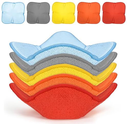 Rzspher 5Pcs Microwave Bowl Holders, 26x14x2 cm Microwave Bowl Cosy Set | Machine Washable, Prevent Hand Burns and Keep Food Warm, Insulated Anti-Slip Bowl Holder for Soup Rice and Pasta Bowls