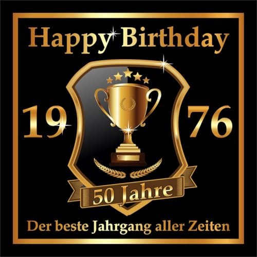 3 St. Aufkleber zum 50. Geburtstag: 1976 der beste Jahrgang aller Zeiten - Selbstklebendes Hochglanz Flaschen-Etikett. Original RAHMENLOS Design