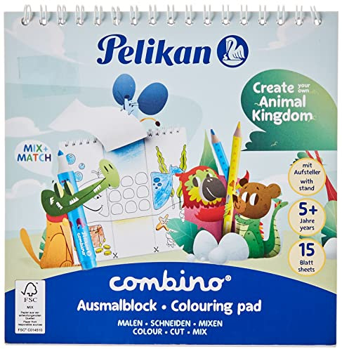 Pelikan 811231 Malblock Combino (mit Tiermotiven, 15x15 Cm) 1 Stück
