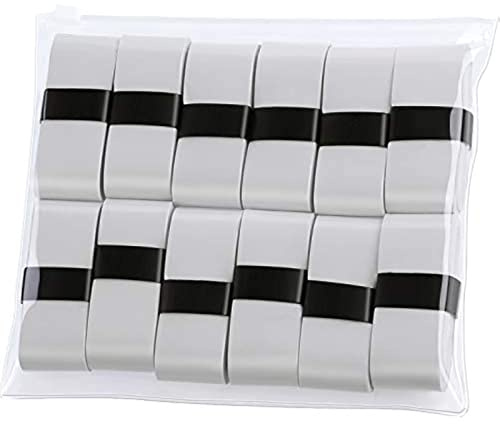 12 Stück Tennis- und Badmintonschläger-Overgrips für rutschfesten und saugfähigen Griff (weiß)