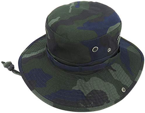 Phaiy Fischerhut, breite Krempe, UV-Schutz, Sonnenhut, Boonie, Hüte, Angeln, Wandern, Safari, Outdoor-Hüte für Damen und Herren, Dark Camo, Large