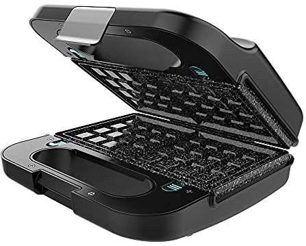 Cecotec Sandwichmaker Rock´nToast 4in1, 1000 W Leistung, Platz für 2 Sandwiches, Edelstahldesign, 4 austauschbare Platten mit RockStone-Steinbeschichtung