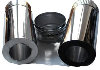 HST Ofenrohr Edelstahl variable Länge 33/55 cm ⌀150mm mit Klemmschelle doppelwandig Isoliert Pelletrohr Kaminrohr Rauchrohr Robustes Bogenrohr Ofen Pelletöfen