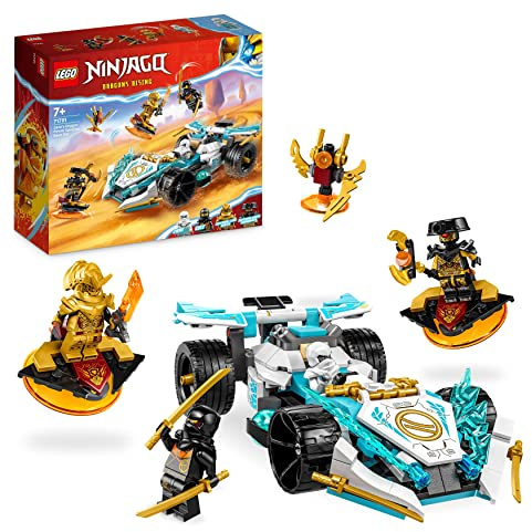 LEGO Ninjago La Voiture de Course Spinjitzu : Le Pouvoir du Dragon de Zane - Kit de Construction avec Rotation et 4 Minifigurines - Idée Cadeau Enfants Dès 7 Ans, Garçons et Filles 71791