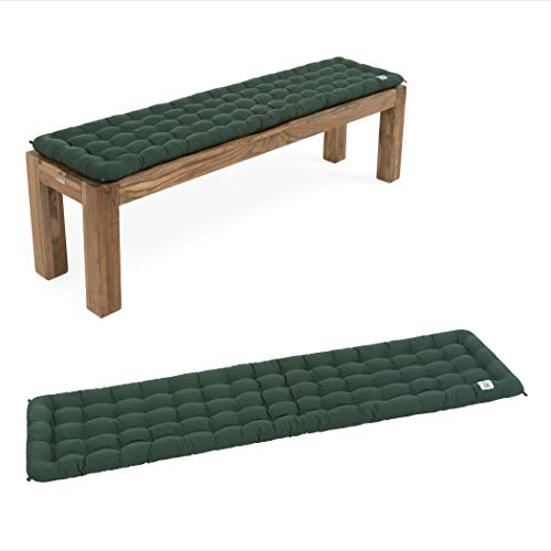 HAVE A SEAT Living - Bankauflage 140x40 cm - Bequeme Sitzauflage Bank, 5 cm Dick - Waschbar bis 95°C, Orthopädisch, Wetterfest - Made in Germany (140x40 cm, Moosgrün)