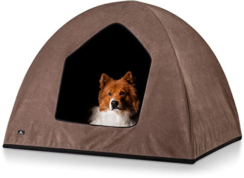 Knuffelwuff Hundehöhle Hundezelt Yucatan passend für Hundebetten, Hundematten, Hundekörbchen, Hundekissen XL 105 x 85 x 80cm Braun