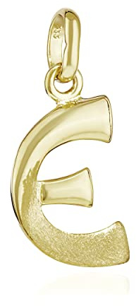 NKlaus Kettenanhänger Buchstabe aus 333 Gelbgold, 8 Karat, 14x10mm, 1 Stück | Teilmatt; ca. 0,6g
