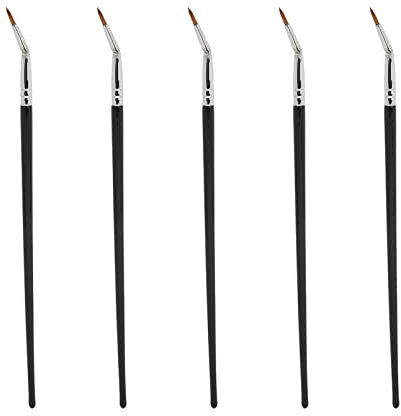 Pennello per Eyeliner 5 Pezzi, Pennello per Eyeliner Piegato Ad Angolo Fine, Pennelli per Eyeliner Angolati per Trucco Multifunzionale con Impugnatura Ergonomica