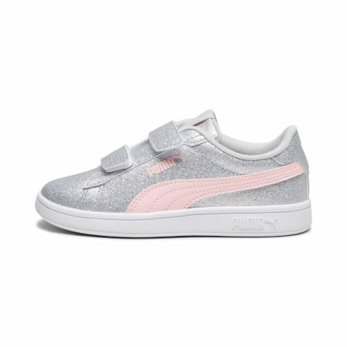 PUMA Smash 3.0 Glitz Glam V PS, Sneaker, Glacial Gray-Frosty Pink, 28 EU
