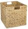 HMF Cesta de almacenamiento trenzada de jacinto de agua de algas marinas, apto para Kallax, 32 x 34,5 x 32 cm