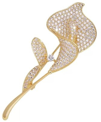 Spilla di Cristallo con Strass Spilla con fiori di diamanti per donna corpetto bouquet spilla da abito accessori per cappotti oro pieno di diamanti