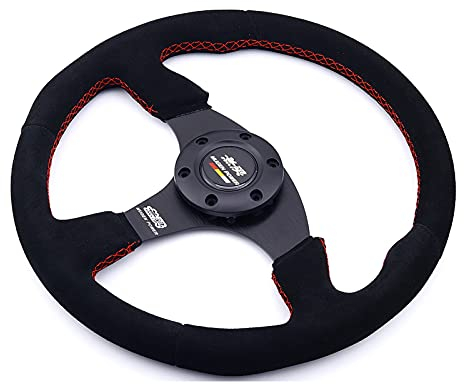 Volante Sportivo Auto,Volante A Calice Volante universale 14 pollice in pelle / 350mm Decorazione