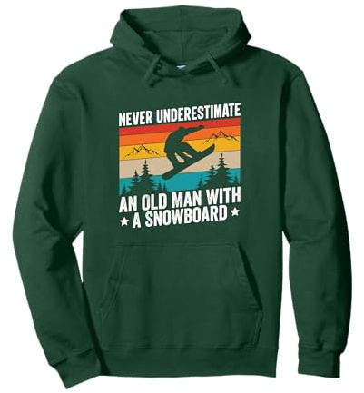Cooles Snowboard-Design Herren Opa Snowboard Snowboarder Pullover Hoodie