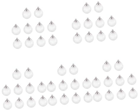 NUOBESTY 50 Stück Hohlkugel-Anhänger Mini-Kugel-Ornamente Halskettenanhänger Schmuck DIY liefert Ballanhänger selber machen Handbuch Charme Kunsthandwerk Zubehör Plastik