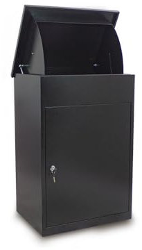 Bituxx massive Paketbox Paketkasten XXL Paketbriefkasten Postbox draussen mit Einwurfklappe für Zuhause 60x48x85 Schwarz