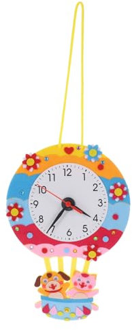 WOONEKY 1satz Mädchen Uhr Bastelset Für Mädchen Handgemachte Cartoon Wanduhr Zeitlernen Mit Bunten Materialien Für Geburtstagsgeschenke Und Bastelaktivitäten