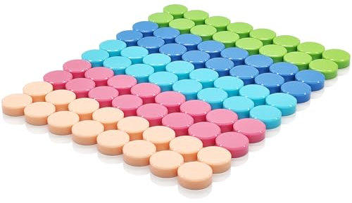 ZDZBLX Magnete für Magnettafel, 80 Stück 5 Farben Mini Magnete Stark Kleine Kühlschrankmagnete, Bunte Whiteboard Magnet, Runde Magneten für Tafel, Pinnwand, Büro, Schule, Haus, Magnet Kühlschrank