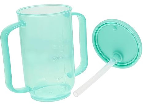 GARVALON Trinkbecher für Senioren 500ml Auslaufsicherer Schnabeltasse mit Griffen für Behinderte Patienten und Pflegebedürftige Erwachsene