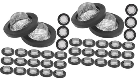 VANZACK 60 Stk Viertelmaschendichtung Duschschlauch Zulaufschlauchkupplung mit Sieb wasserhahn zubehör wasserhahn armaturen Filter für Gartenwäscher Schlauchwaschanlage Rostfreier Stahl