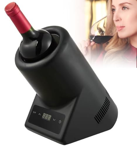 Enfriador De Botellas De Vino Eléctrico, Enfriador De Vino Eléctrico Para 750ml De Vino Tinto O Blanco, Bebidas Rápidas, Enfriador De Bebidas, Para Los Amantes Del Vino, Enfriadores De Vino,Black