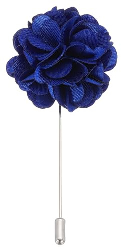 PATIKIL Pin de Boutonniere de Flor, 1 Pcs Broche de Solapa para Hombres Flor de Camelia para Traje Boda Graduación Aniversario Broche Accesorios de Traje de Graduación, Azul