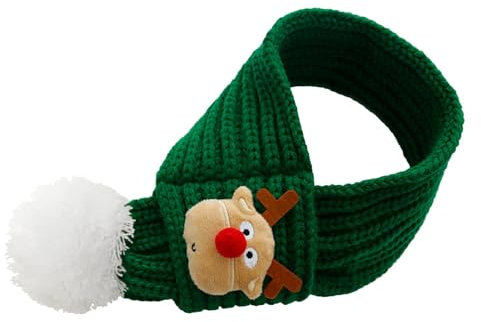 Weihnachtsschal für Hunde, Winter-Halswärmer Für Haustiere - Weiche Und Gemütliche Gestrickte Hundehalstücher - Einstellbarer Halswärmer Weihnachtsmann Schal Für Hundewelpen