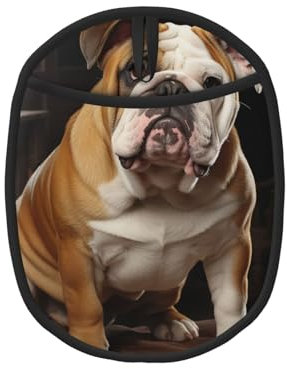 Topflappen 2er Set Silikon Topflappen Hitzebeständig Küche Untersetzer Englische Bulldogge Topflappen Waschbar Ofen Hot Pads Rutschfest Ofen Topflappen Set Quadratischer Untersetzer für BBQ Kochen