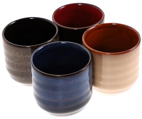 Cabilock 4piezas Tazas De Té De Cerámica Decorativas Retro Para Hogar y Oficina