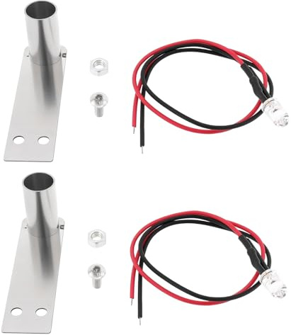 ECSiNG Lot de 2 Tuyaux d'échappement de Simulation de Voiture RC 1/10 pour Voiture de Dérive à l'échelle 1/10 49,4 X 13,8 X 18,4 Mm avec Fil Lumineux LED Boulons Vis Trou Unique