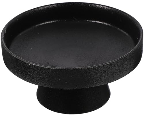 BESPORTBLE Svart piedestal fruktskål – 13 cm keramisk skål för köksbänk – dekorativ serveringsskål för bordsuppsatser, mellanmål och festskärmar