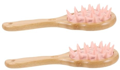 LIFKOME 2stücke Kopfhautmassagebürste Mit Langem Griff Entwirrungsbürste Für Dickes Haar Damenkamm Für Nasses Und Trockenes Haar Weiche Borsten Für Locken