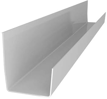 Renoplast® RK65 aluminiumränna, 200cm Grå rektangulär, takränna takavvattningsplåtprofiler, trädgårdshus carport altan balkong plug-in ränna, ränna för korrosionsskydd av tak