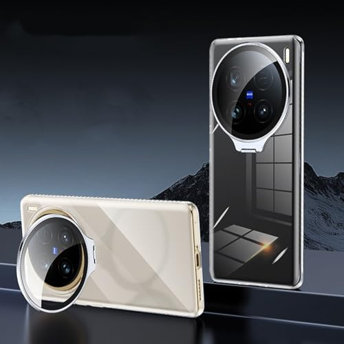 TIANYUE Custodia per vivo X200 Ultra, Ultra Sottile Trasparente Cristallo Anti-Ingiallimento PC Rigido con Coperchio Obiettivo a Supporto, Custodia Anti Scadimento per vivo X200 Ultra